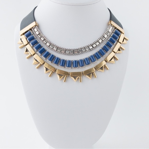 Stella & Dot Natalie Necklace Statement Layered Reversible Gold Silver Tone - Picture 4 of 13